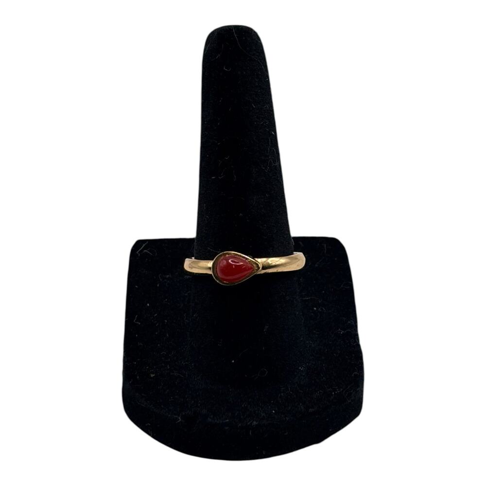 Barse Stackable Genuine Red Agate Ring